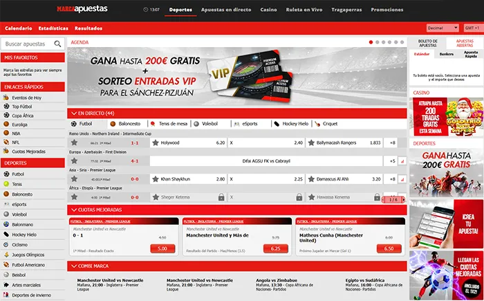 Vista de la web de Marca Apuestas